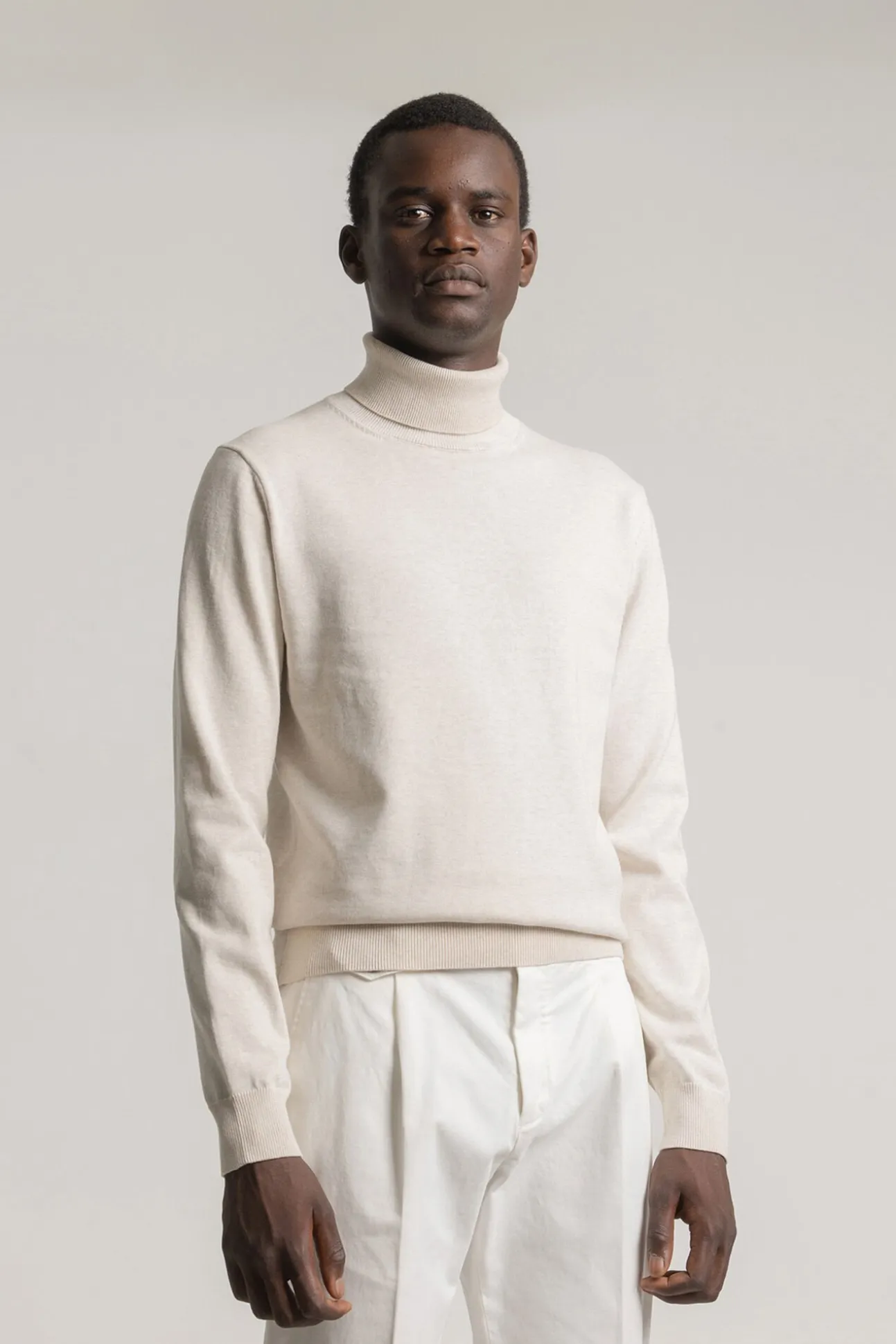 Jersey cuello alto algodón