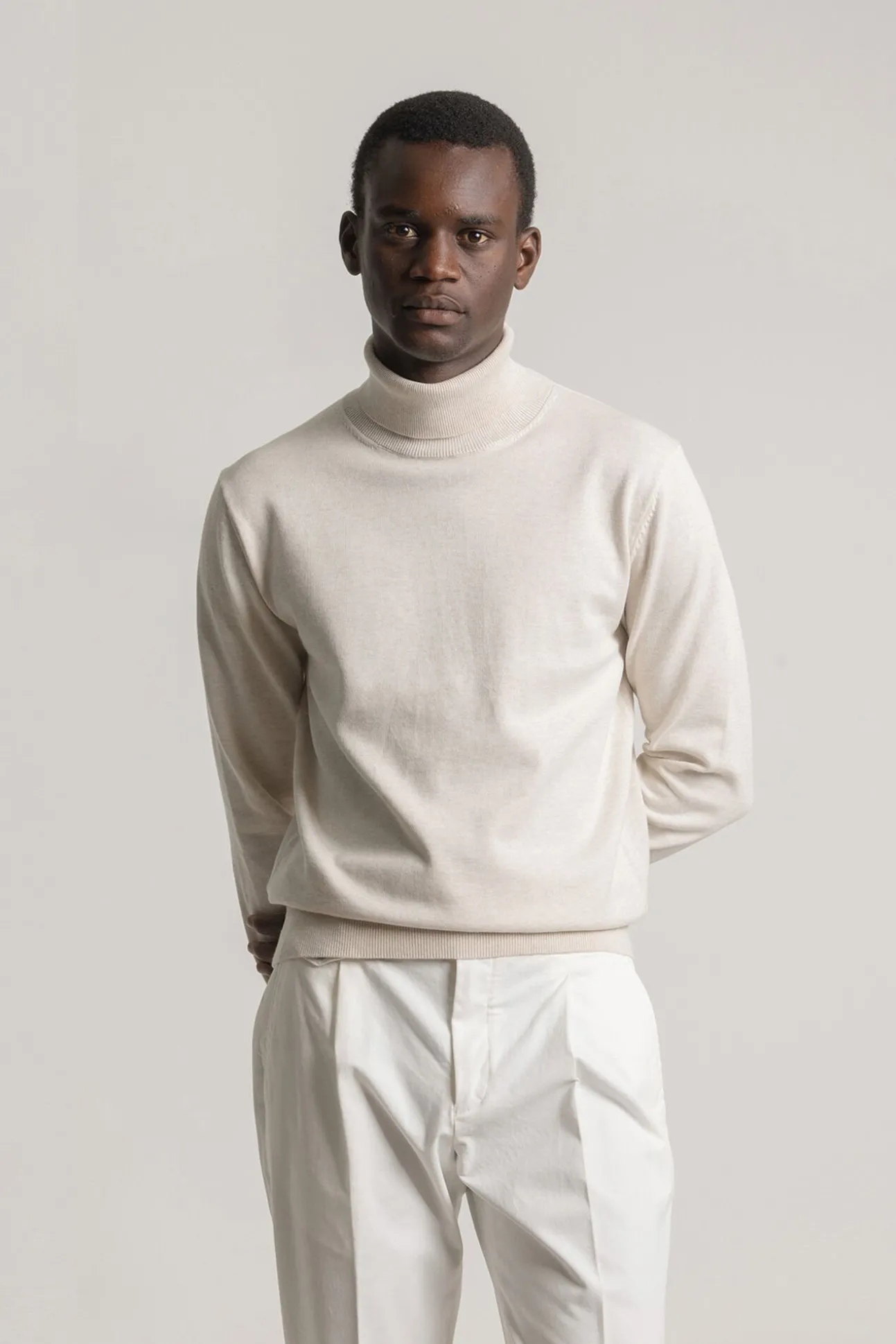 Jersey cuello alto algodón