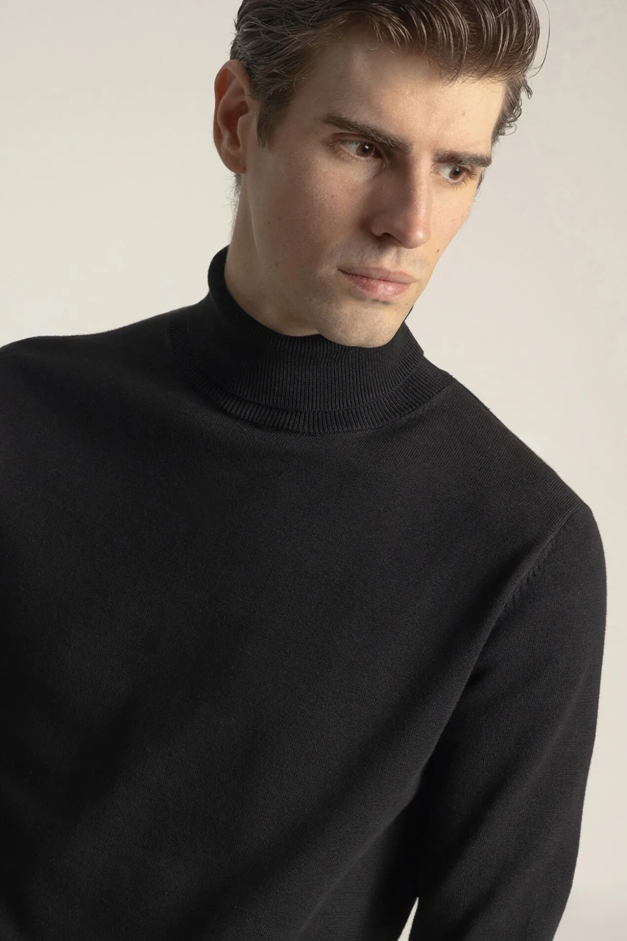 Jersey cuello alto algodón