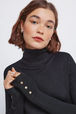 Jersey cuello alto botones puños