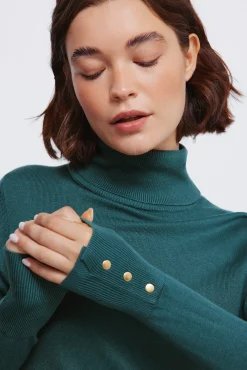 Jersey cuello alto botones puños