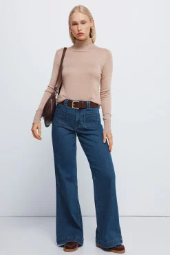 Jersey cuello alto botones puños