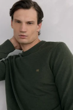 Jersey cuello caja lana merino y cashmere