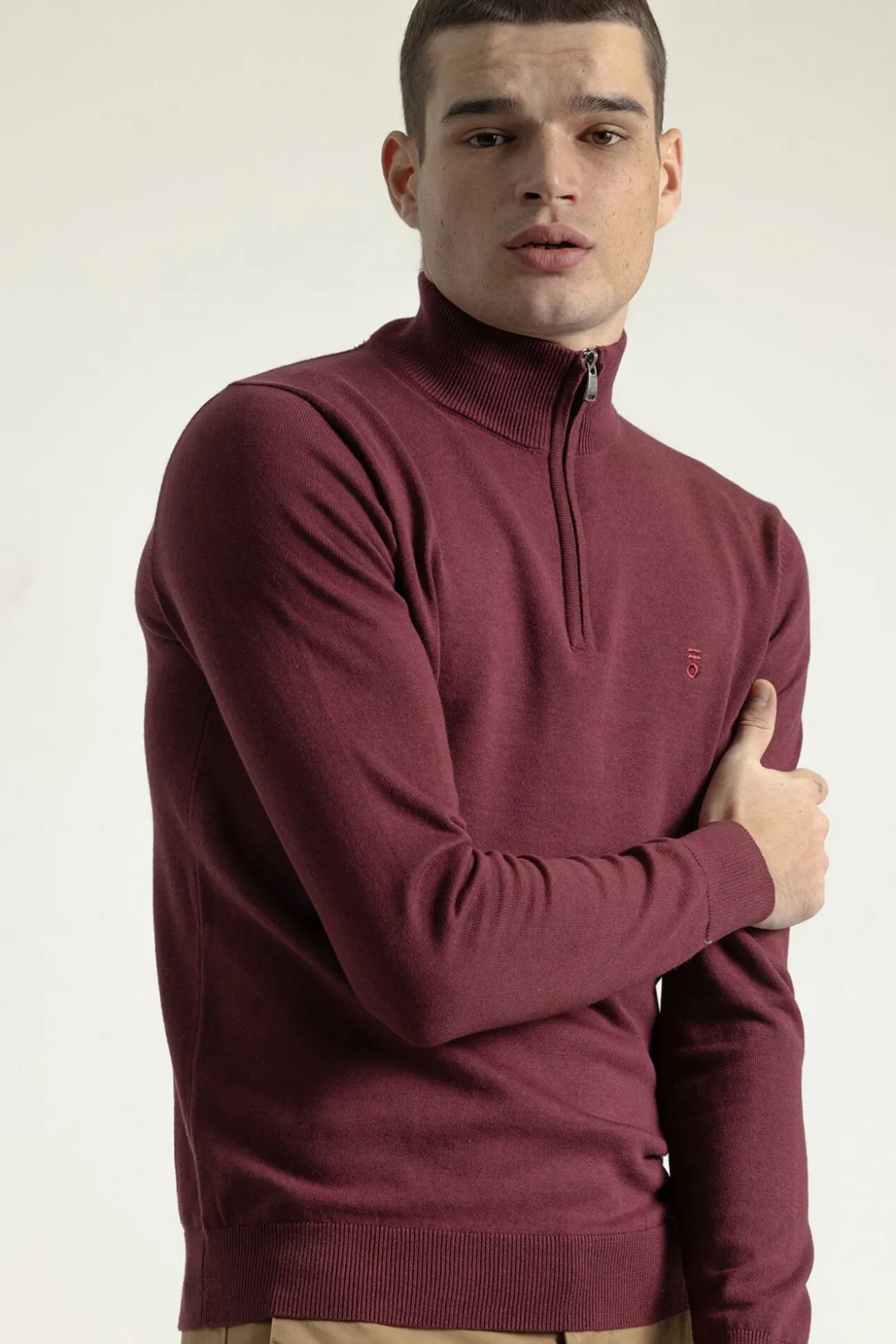 Jersey cuello mock cremallera