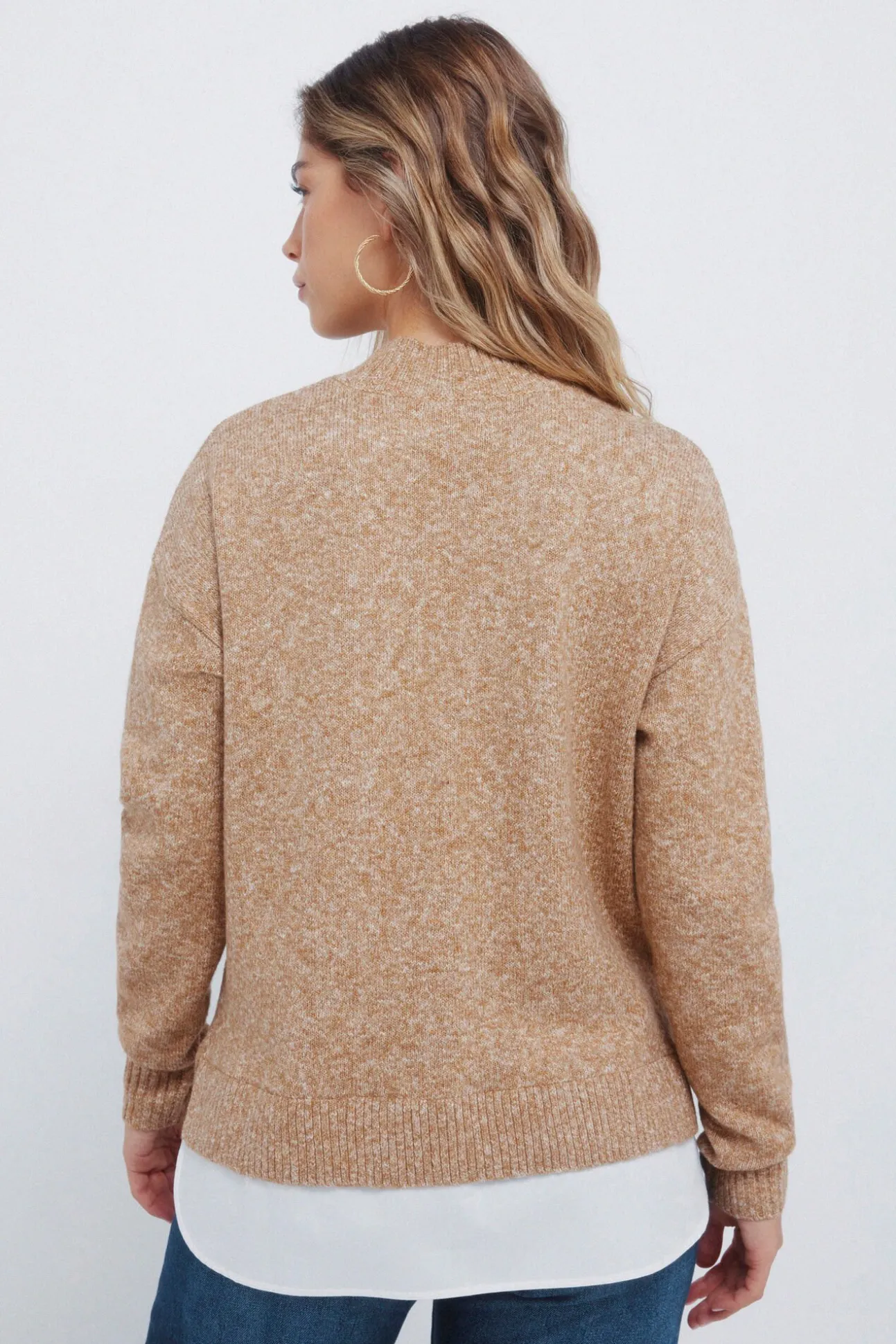 Jersey cuello perkins combinado