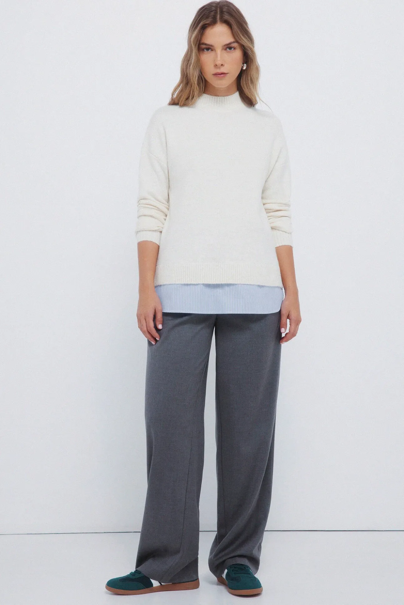 Jersey cuello perkins combinado