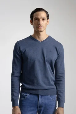 Jersey cuello pico algodón