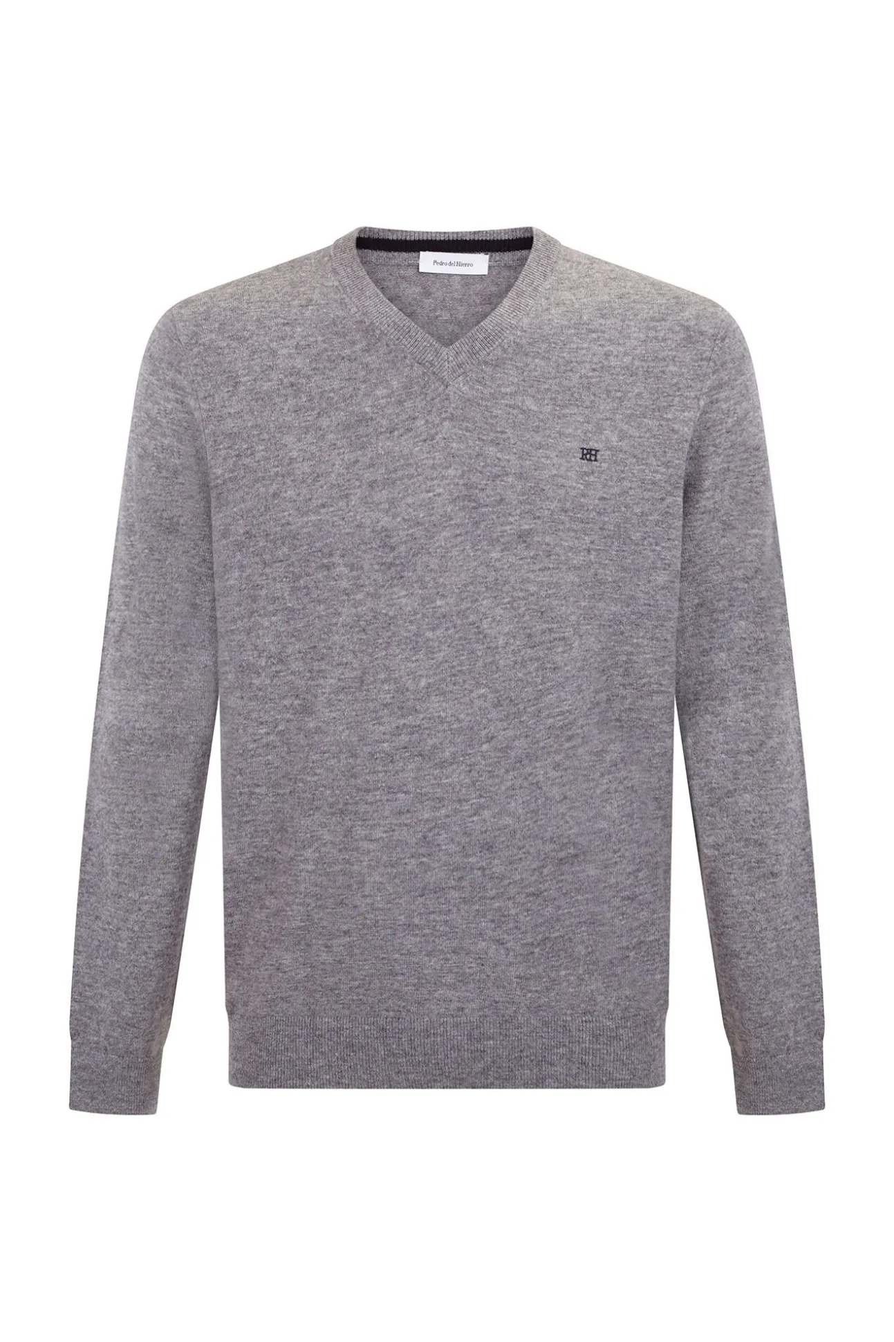 Jersey cuello pico lana merino y cashmere