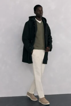 Jersey cuello pico lana merino y cashmere