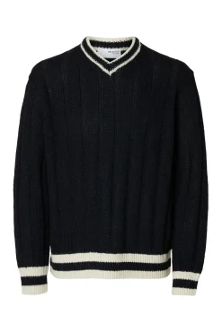 Jersey cuello pico lana y alpaca