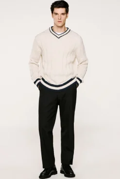 Jersey cuello pico lana y alpaca