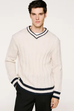 Jersey cuello pico lana y alpaca