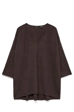 Jersey cuello pico lúrex talla grande