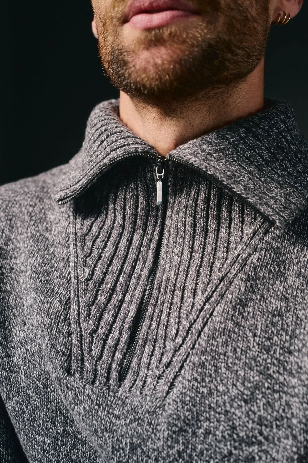 Jersey cuello polo cremallera algodón