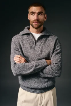 Jersey cuello polo cremallera algodón