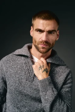 Jersey cuello polo cremallera algodón