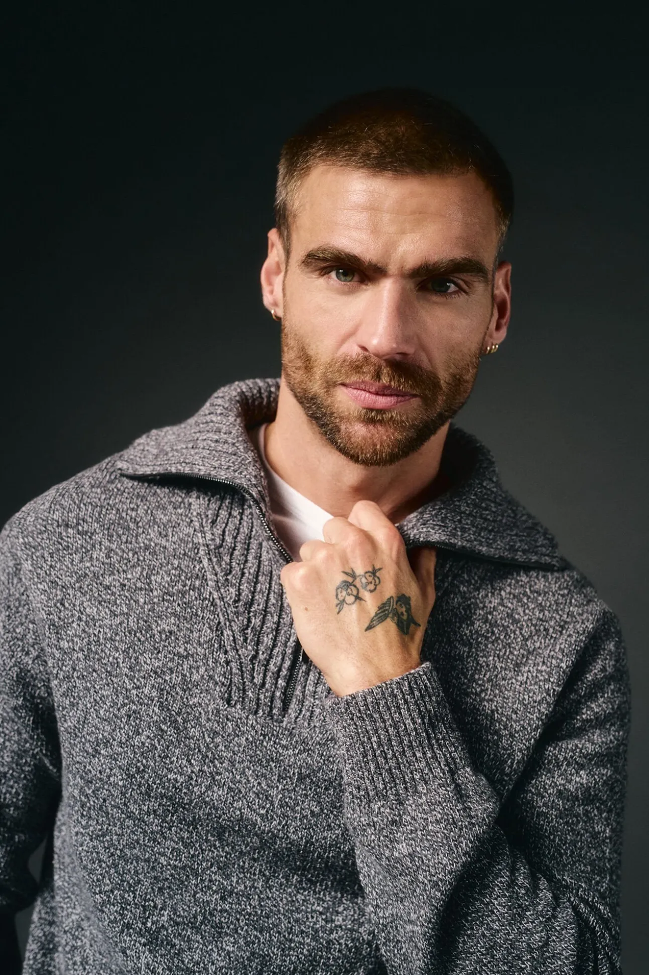 Jersey cuello polo cremallera algodón