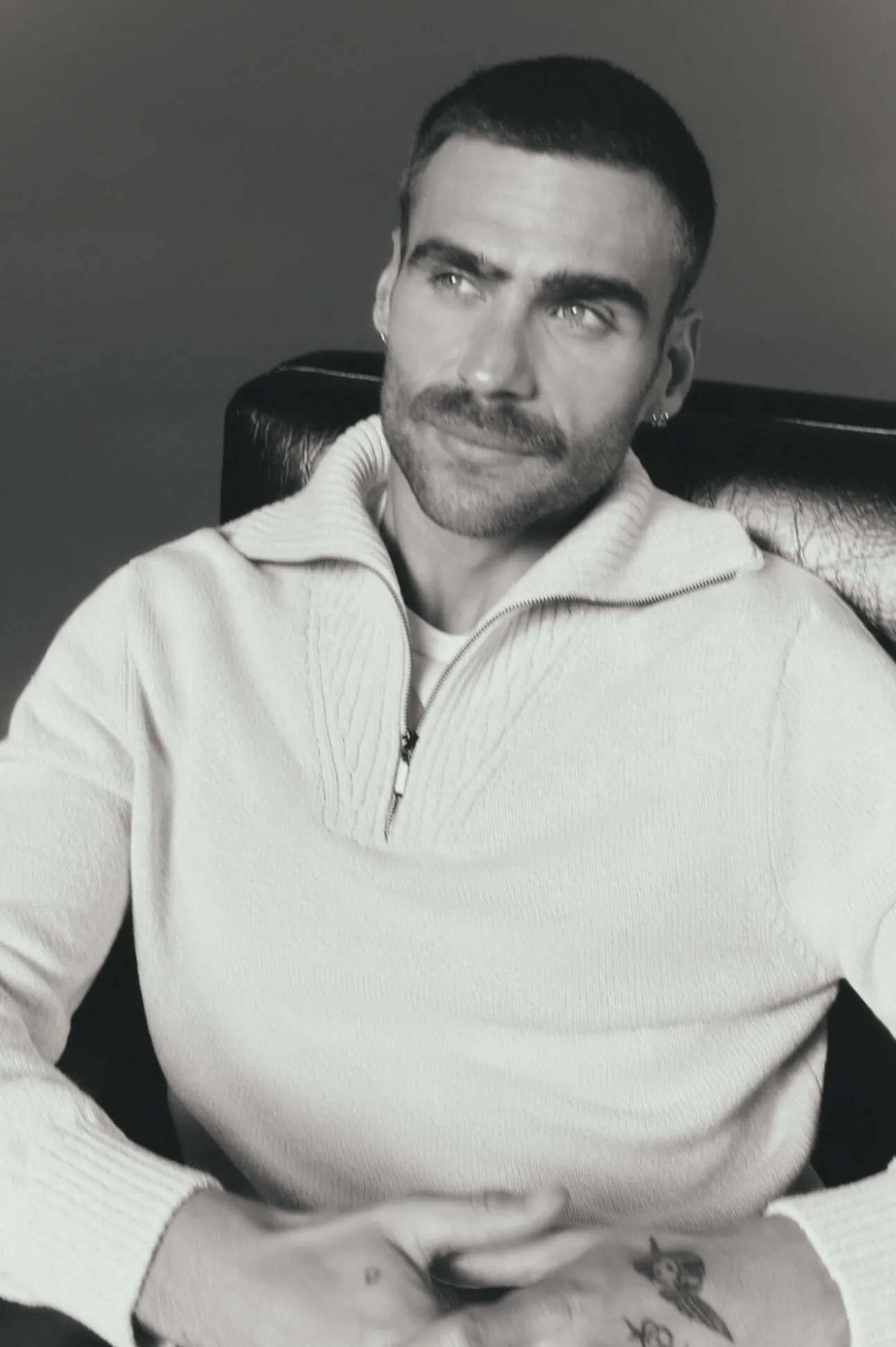 Jersey cuello polo cremallera algodón