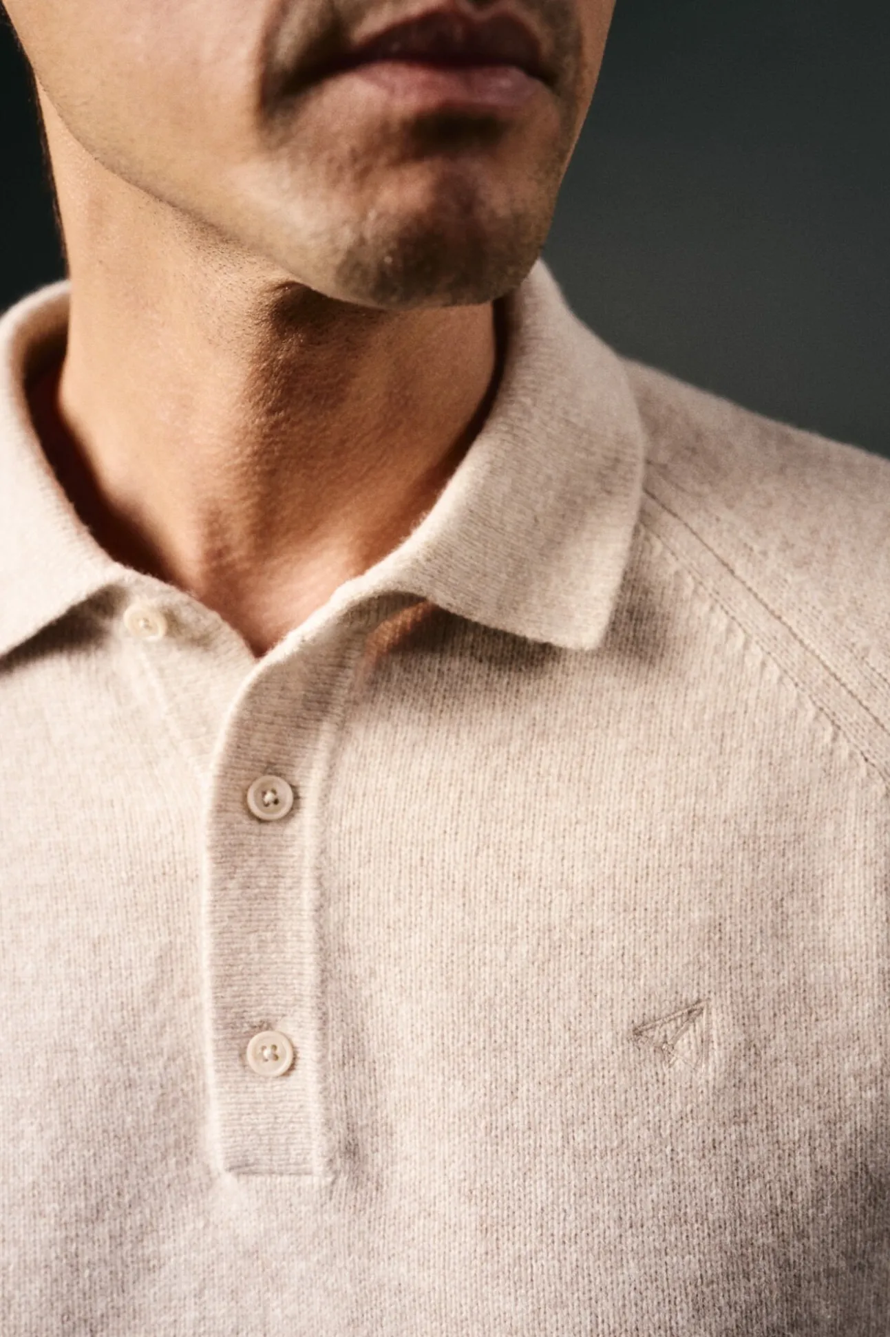 Jersey cuello polo lana