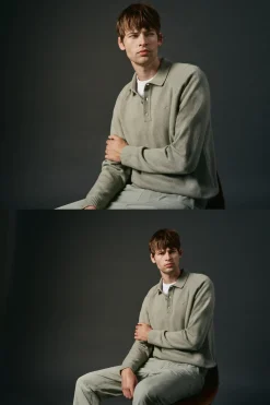 Jersey cuello polo lana