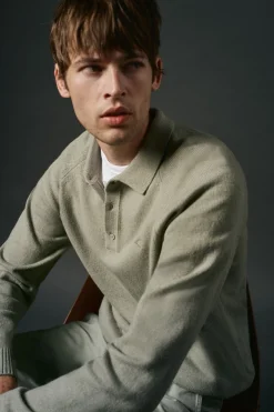 Jersey cuello polo lana