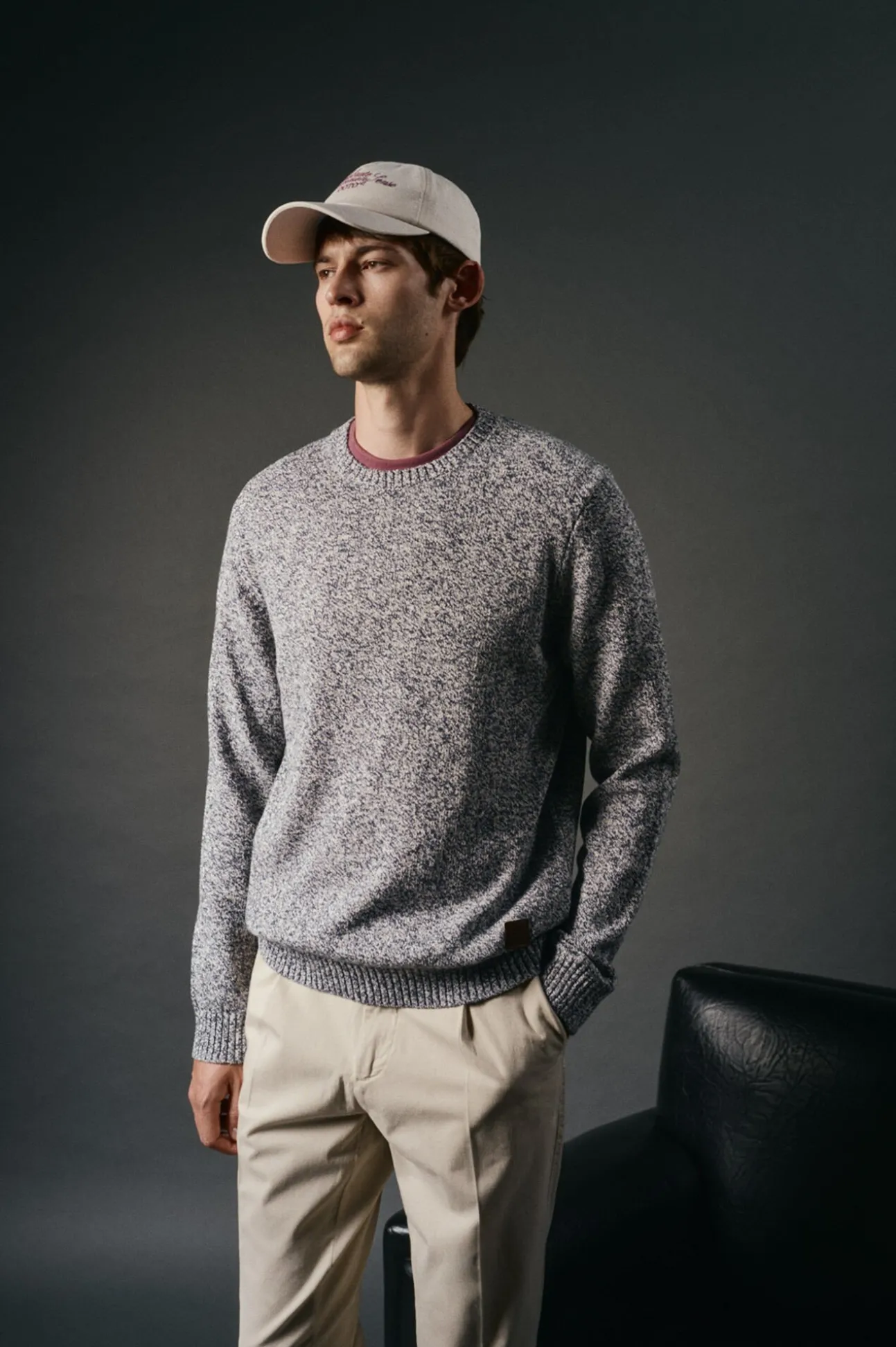 Jersey cuello redondo algodón torzal