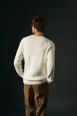 Jersey cuello redondo crudo algodón