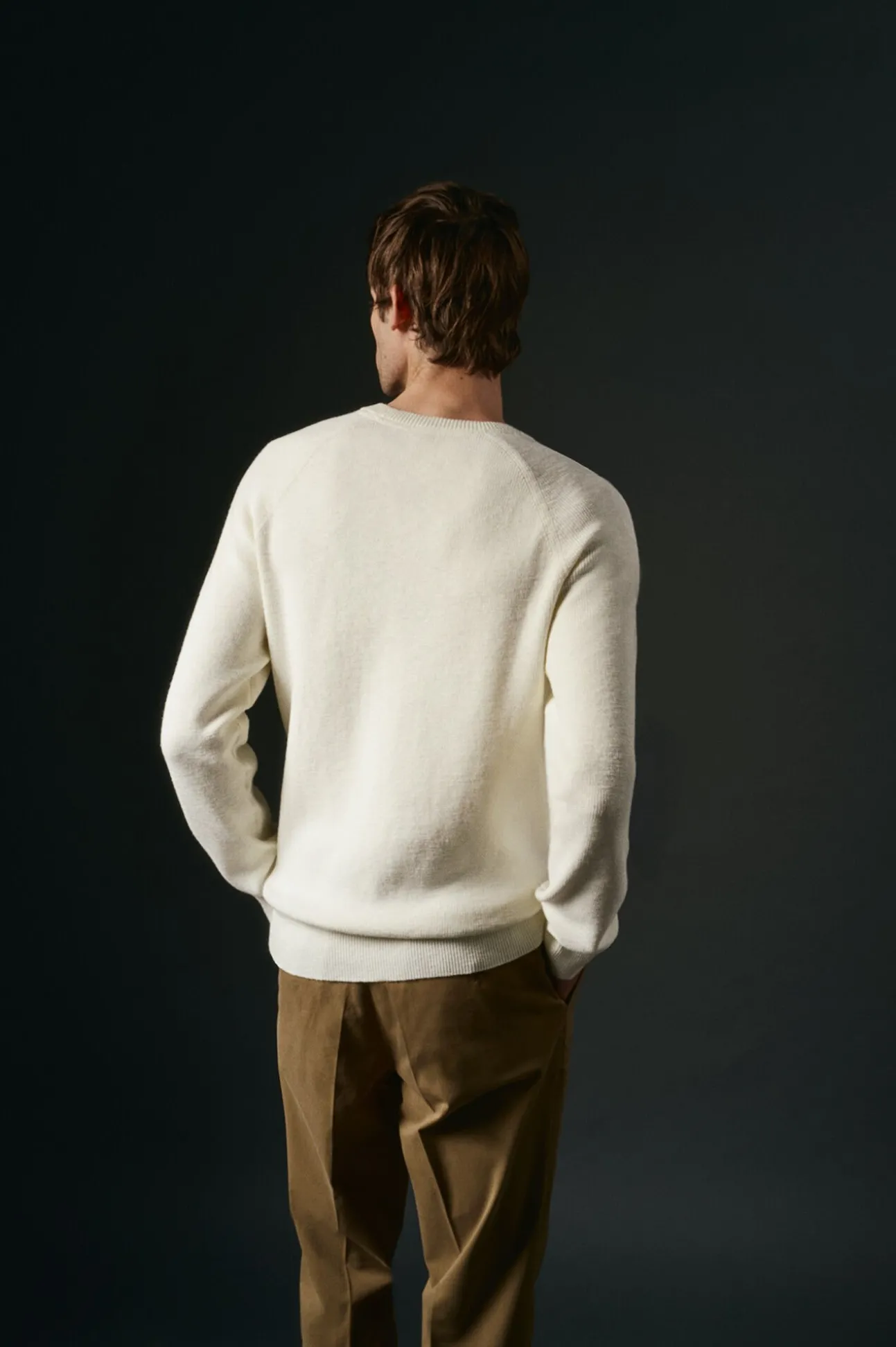 Jersey cuello redondo crudo algodón