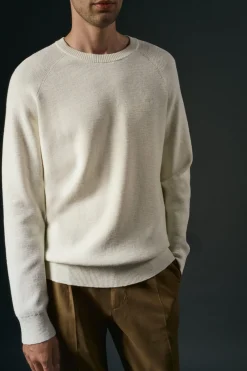 Jersey cuello redondo crudo algodón