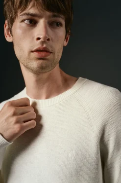 Jersey cuello redondo crudo algodón