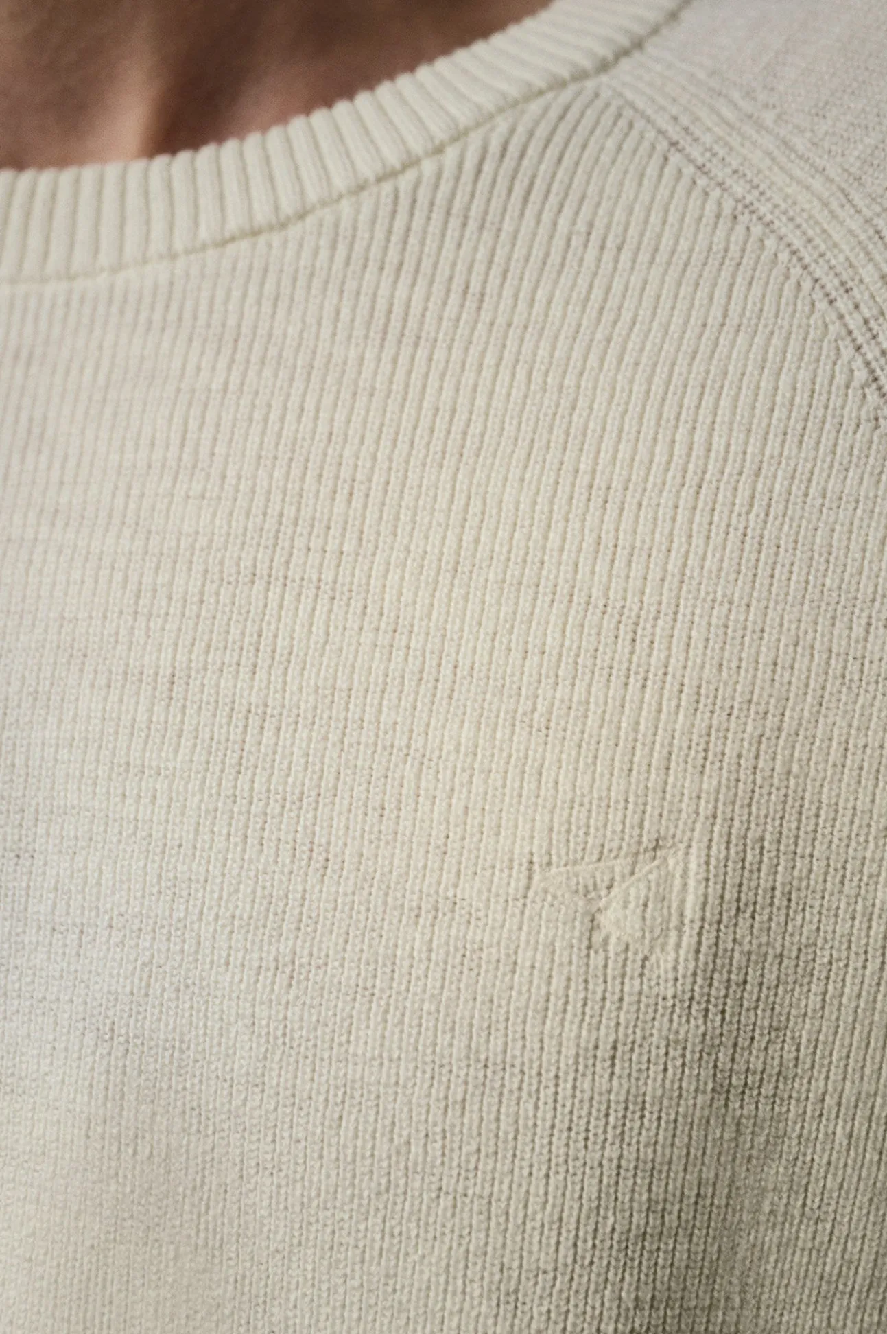 Jersey cuello redondo crudo algodón