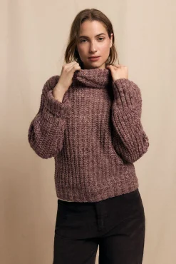 Jersey cuello vuelto bicolor