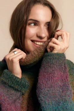 Jersey cuello vuelto multicolor