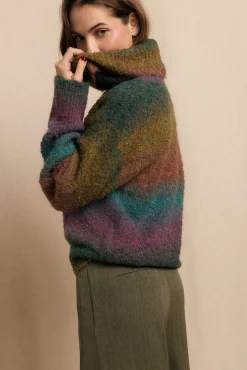 Jersey cuello vuelto multicolor