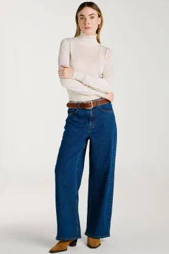 Jersey de cuello alto con viscosa