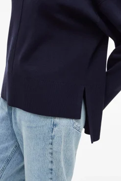 Jersey de cuello vuelto con viscosa