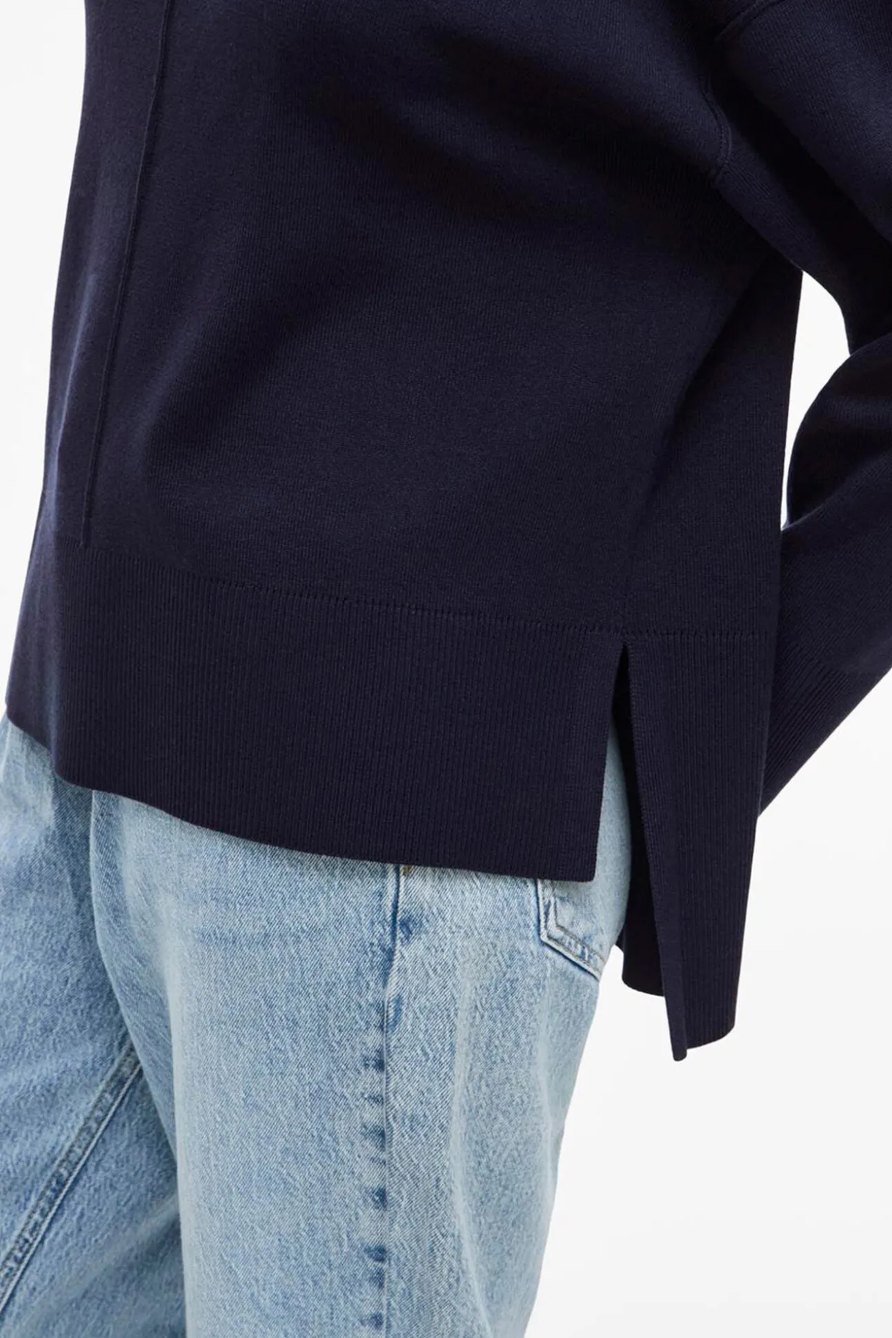 Jersey de cuello vuelto con viscosa