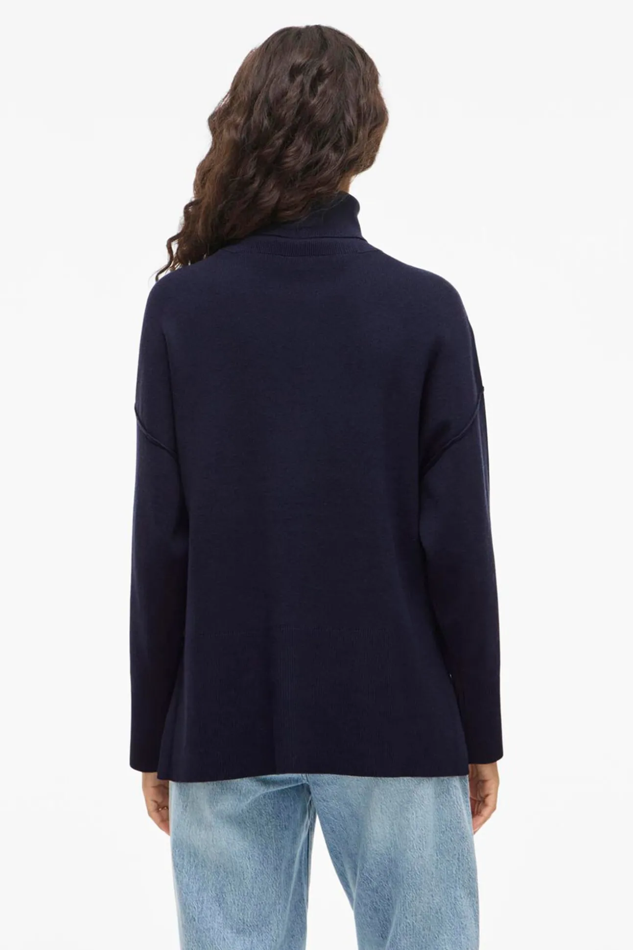 Jersey de cuello vuelto con viscosa