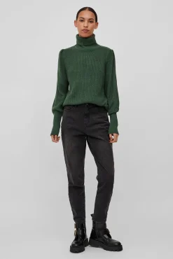 Jersey de cuello vuelto con canalé