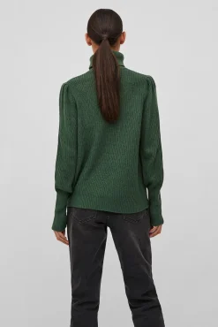 Jersey de cuello vuelto con canalé