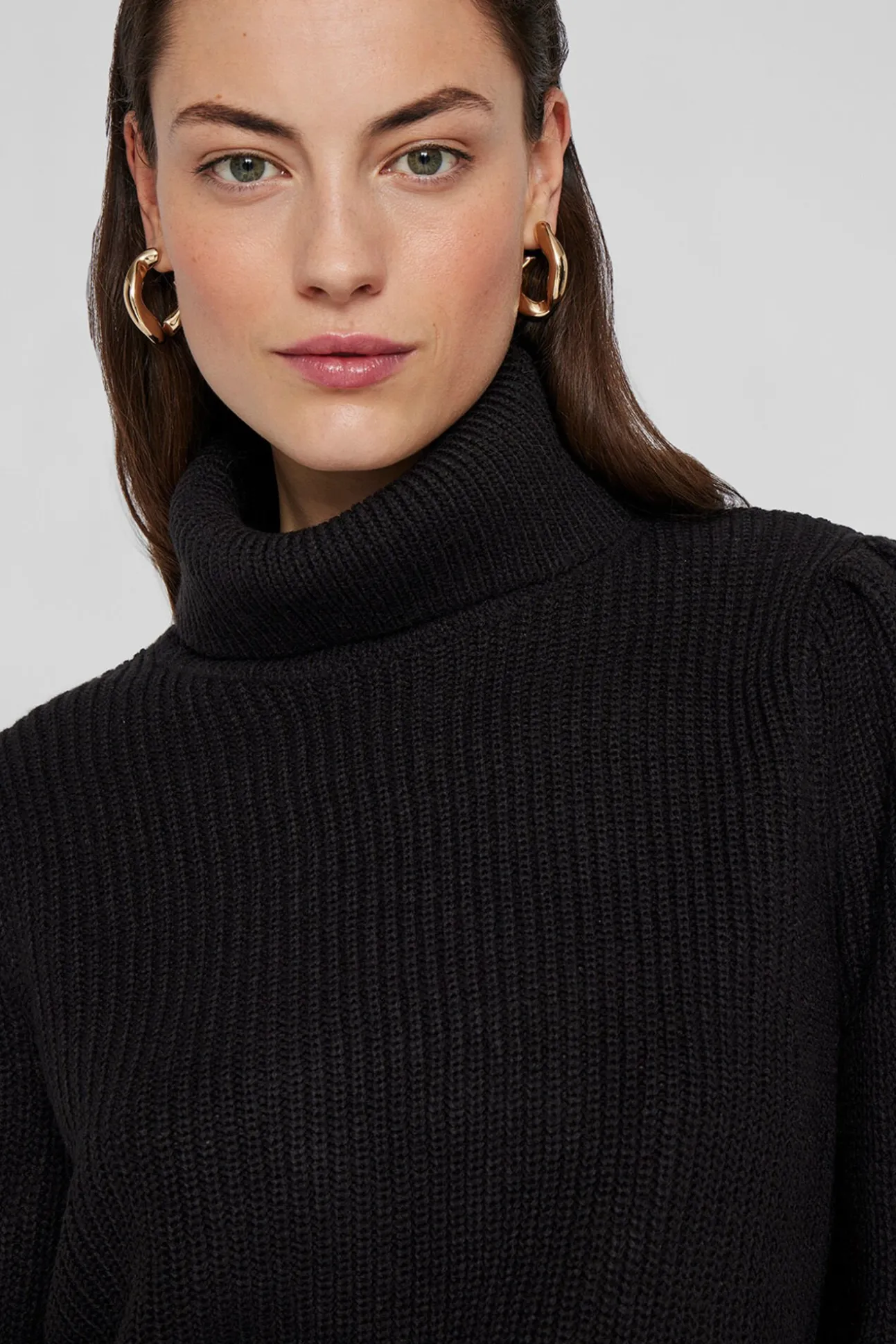 Jersey de cuello vuelto con canalé