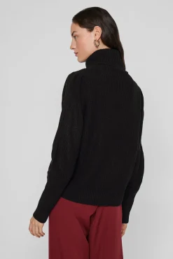 Jersey de cuello vuelto con canalé