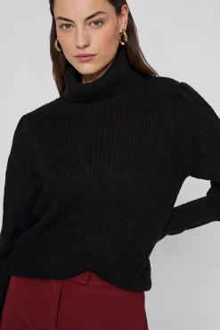 Jersey de cuello vuelto con canalé