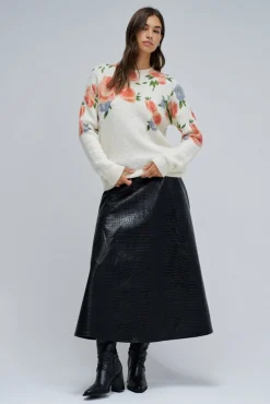 Jersey de lana y mohair con estampado floral