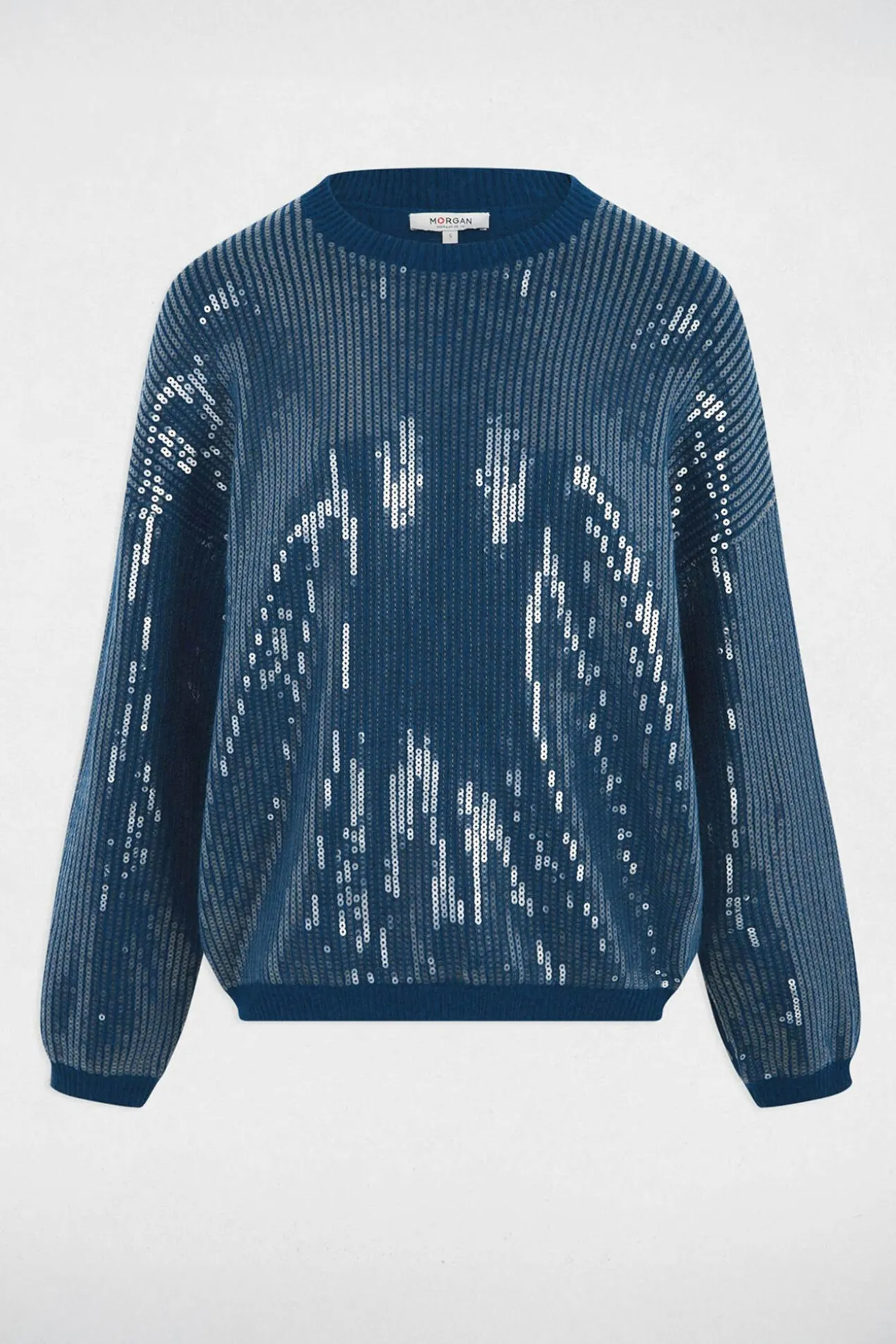 Jersey de lentejuelas cuello redondo