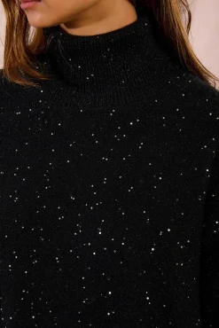 Jersey de manga larga con abalorios brillantes