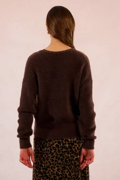 Jersey de manga larga con encaje en el escote