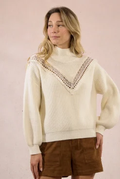 Jersey de manga larga detalle bordado