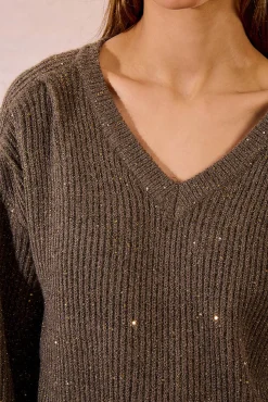 Jersey de manga larga detalle abalorios