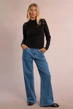 Jersey de manga larga detalle abalorios